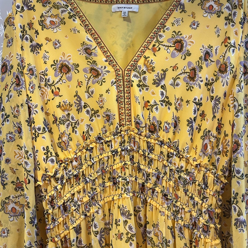 Yellow Floral Spring Dress - Picture 2 of 6